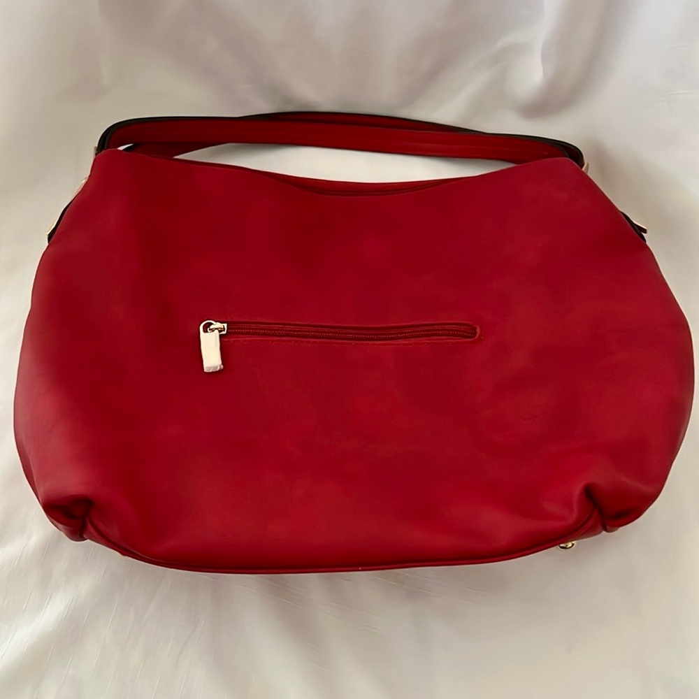 Red Faux Leather Bag ~ Good Size - Picture 5 of 12